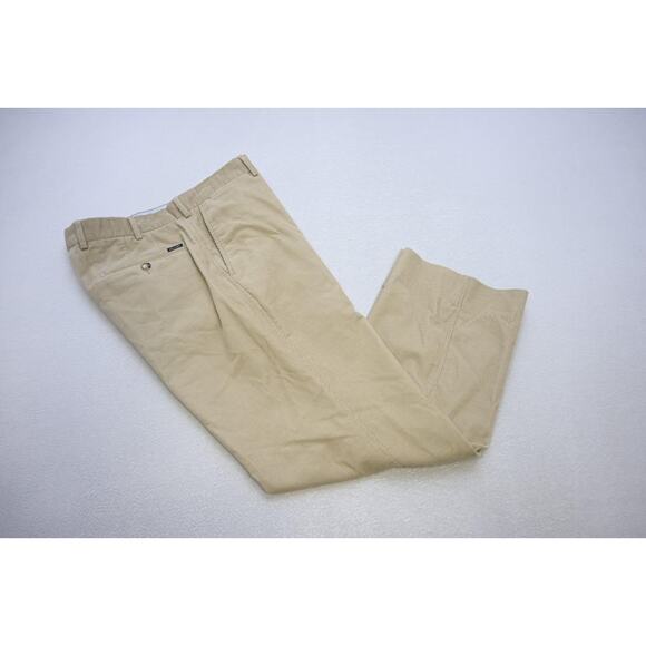 Faconnable France Corduroy Pants Flat Beige Casual Mens Size 35 x 29 - Picture 1 of 8